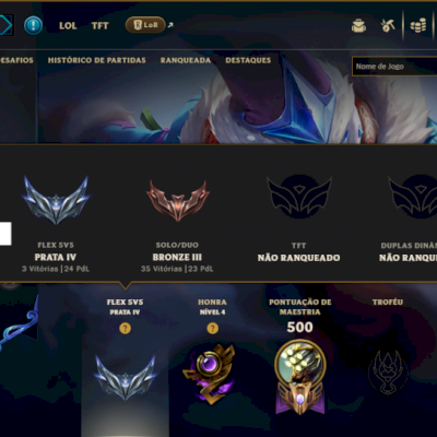 Bronze 3 com 125 Champs e 143 Skins ( +1500 RP )