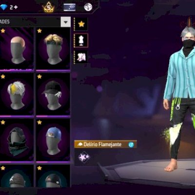 Vendo esta conta de Free Fire cabelinho de fita, barrinha,sobre mais na descriçã