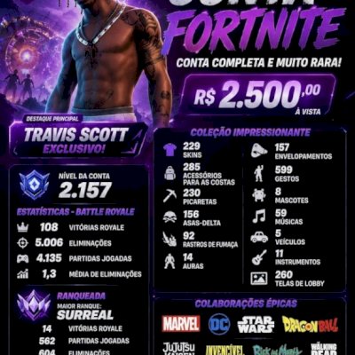 Venda de conta RARA no Fortnite!