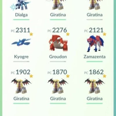 Pokemon GO nível 65 com 9 lendários e 2000000 milhões de PE