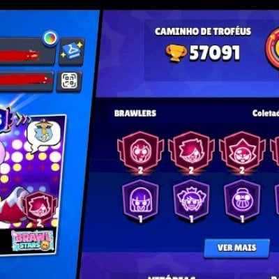CONTA BRAWL STARS 57K TROFEUS VÁRIAS SKINS LENDÁRIAS ÚNICO DONO