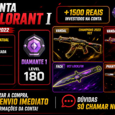 CONTA VALORANT RARA COM SKINS DE VCT (CRIADA EM 2022)
