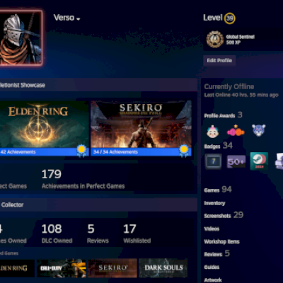 Conta avaliada em R$1211,00, 7 anos de serviço, Elden Ring, COD BO6, Sekiro