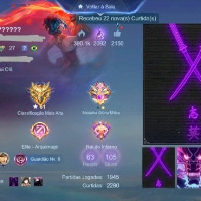 Conta Móbile Legends Glória Mítica