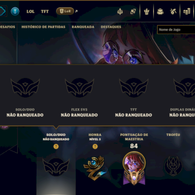 Unranked com 40 Champs e 7 Skins