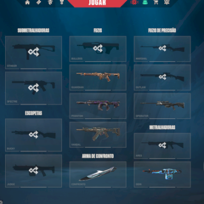 Conta valorant com bastante skin