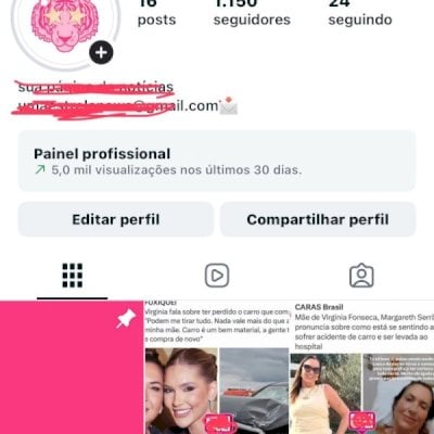 Conta Instagram engajada nicho fofoca
