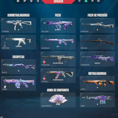 conta plat 11 skins no valorant c/ leque flamejante + conta do lol com 109 skins