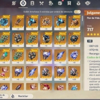 Conta Ar58/ 18 personagens 5 estrelas e 7 armas 5 estrelas