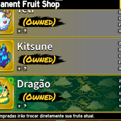 Conta Blox Fruit Dragon, kit, yeti etc Perma, Draco V4, Notificador