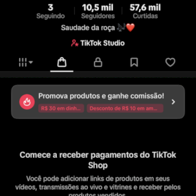 Vendo conta nova do tik tok, Já cadastrada no tik tok Shop, no jeito para vender