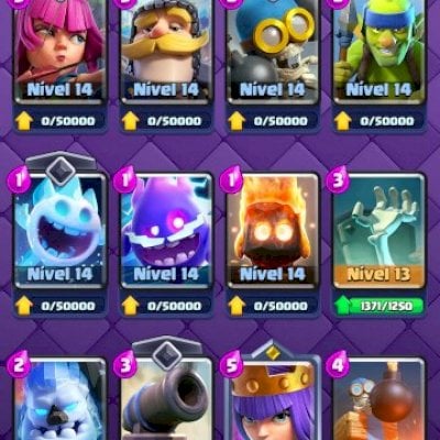 Conta 3 anos, caminho das lendas grande campeã, 20 cartas lvl 15, 52 lvl 14.