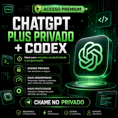 ChatGPT Plus Privado + Codex | 30 Dias | Conta Exclusiva + Suporte