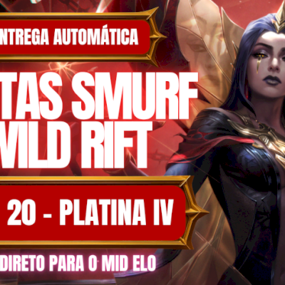 Contas Smurf Wild Rift - elo PLATINA 4 lvl 20