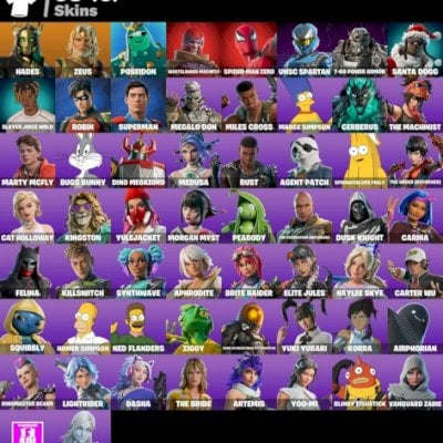 Conta Fortinite | 58 skins | Spider-Man Zero | Supermen | Homer Simpson| Hades