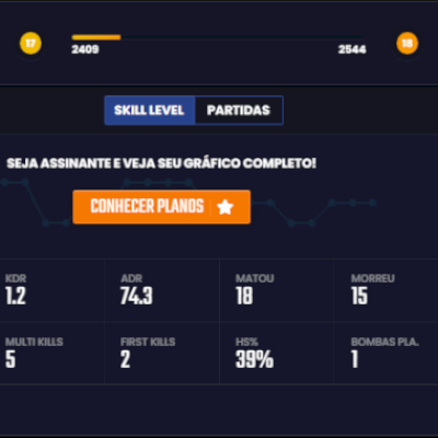 CONTA GAMERSCLUB LVL 17  (SEM PRIME)