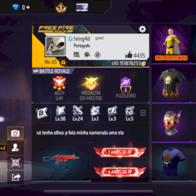 CONTA DE FF RARA DE 8 ANOS!!!