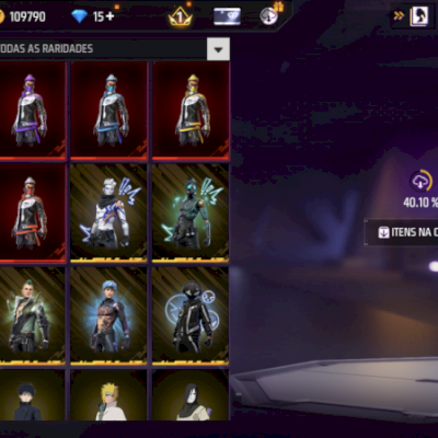 Conta gemada do ff com várias skins
