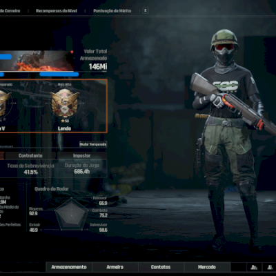 CONTA ARENA BREAKOUT 146M + 2 DOC e Único dono