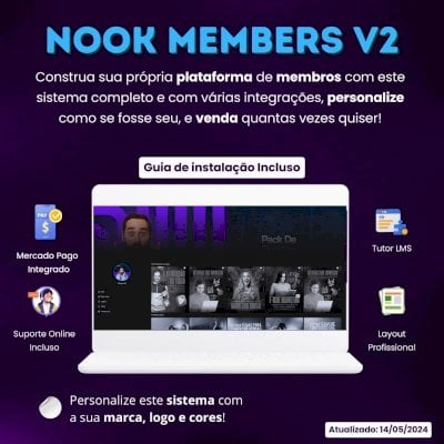 Script para Área de Membros – Nook Members V2 WordPress 2024