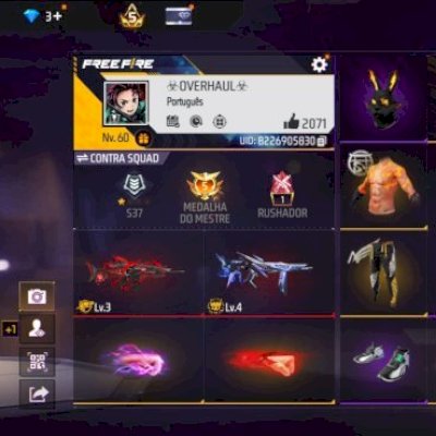 CONTA FREE FIRE PREMIUM À VENDA