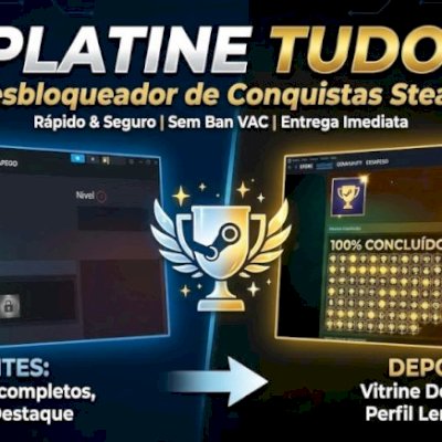 🏆 PLATINE TUDO! Desbloqueador de Conquistas Steam | Rápido & Seguro 🚀