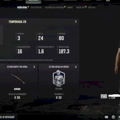 Conta pubg level 80 plus ativado SMURF