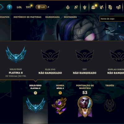 Platina 2 com 45 Champs e 11 Skins