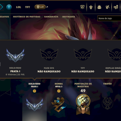 Prata 1 com 35 Champs e 6 Skins