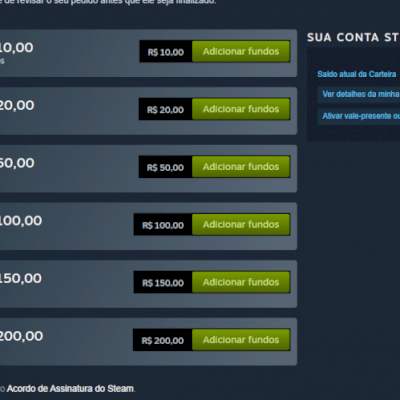 Dinheiro na steam