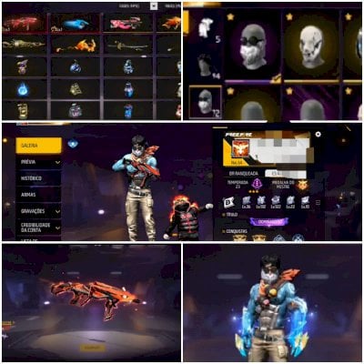 CONTA RARA FREE FIRE MASCULINA + ITENS NARUTO + ENVIO IMEDIATO