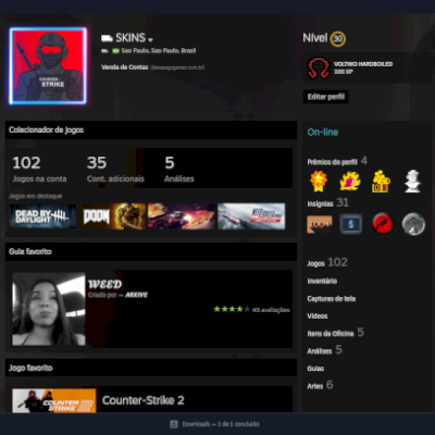 CONTA STEAM C 102 JOGOS/PRIME CS/PROGRESSO DBD