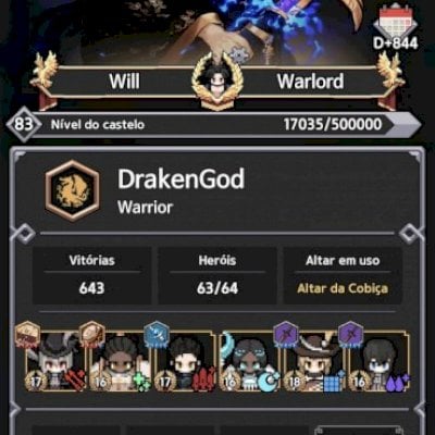 King God Castle Lv. 83, Skins Lendárias + heróis ☆ + sets (leia descrição)