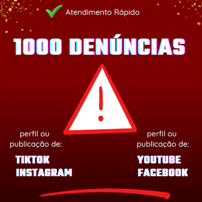 🚫 1000 DENÚNCIAS EM PERFIL OU POST DE INSTA, TIKTOK, YOUTUBE, KWAI E FACEBOOK⚠️