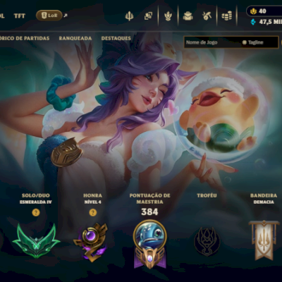 Conta Lol Esmeralda Full Champs, 217 skins...