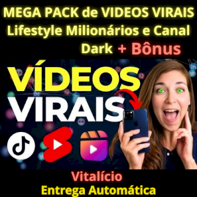 Mega Pack de Vídeos Lucrativos Virais Lifestyle Milionários , Cortes Virais Dark