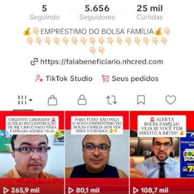 TIKTOK 5.6k 🚀 • NICHO FINANÇAS/BOLSA FAMÍLIA 💰 • VÍDEOS VIRAIS 🔥