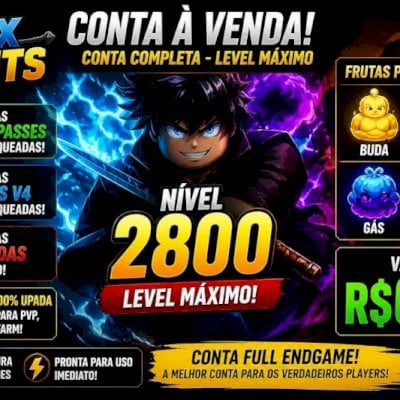 Blox Fruits Full Max 2800 + Tudo Liberado Conta Blox Fruits Full V4 + Gamepass +