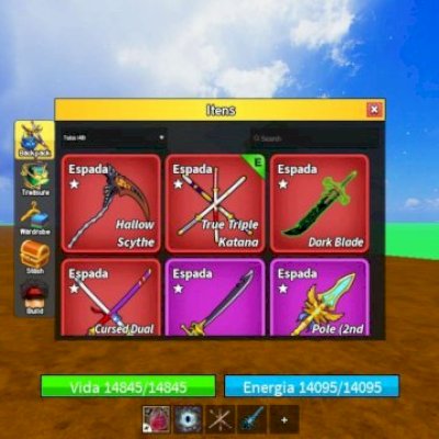 CONTA BLOX FRUITS COM TODAS ESPADAS. TODAS ESTILO DE LUTA E 4 RAÇA V4. GAMEPASS.