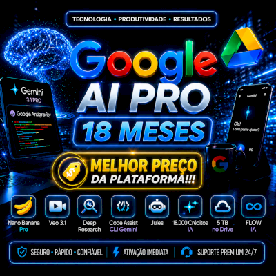 Gemini Pro + Nano Banana + Veo 3 (18 meses) MELHOR PREÇO DA PLATAFORMA!!!