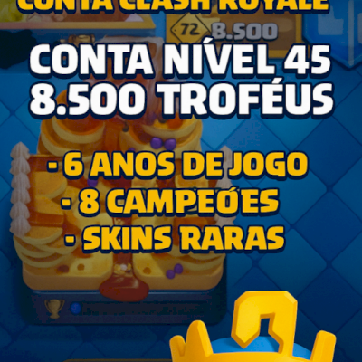 Clash royale conta de 8500 troféus,aceito propostas