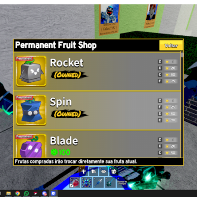 CONTA blox fruits com kitsune, dough, rumble e portal perm