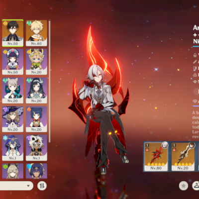 GENSHIN IMPACT - AR55, 12T5 Arlecchino C2 + Bis, Zhongli + Bis...