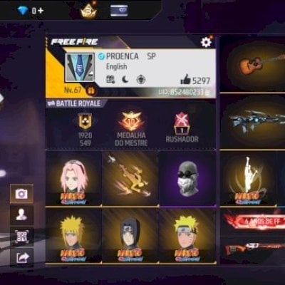 Conta de free fire top antiga e gemada pra sair logo