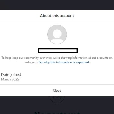 Insta Instagram Outubro/Novembre 2025 + User mulher + Sem Foto de perfil