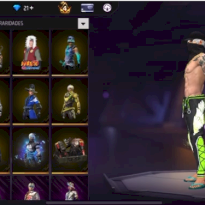 Conta FF Gemada com Angelical verde e vermelha