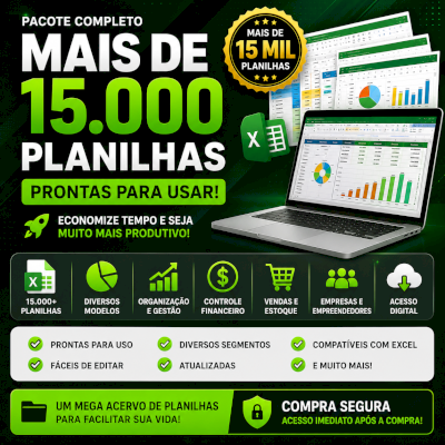 Pacote Com +15.000 Planilhas!