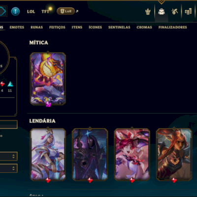 Platina 4 com 60 Champs e 24 Skins +1700 RP
