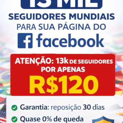 ✅13k de Seguidores para página do Facebook ♻️