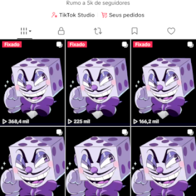 Conta Tiktok com 4885 seguidores e 396,8 mil curtidas